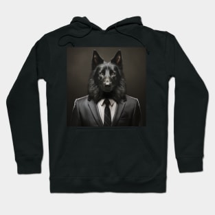 Belgian Sheepdog Dog in Suit Hoodie